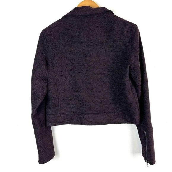 Cupcakes and Cashmere Bikita Chenille Cropped Moto Jacket Sz S Biker - Picture 4 of 10